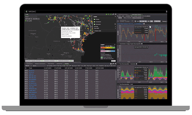 Laptop displaying Enverus real-time power market analytics